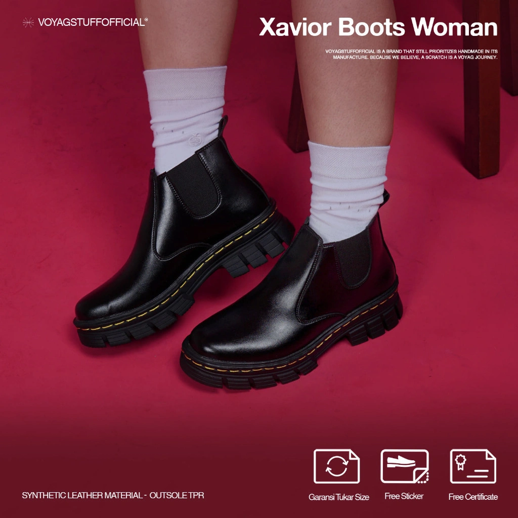 Voyagstuffofficial - Xavior Sepatu Boots Wanita Black