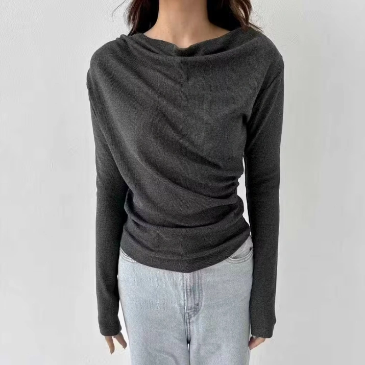 APRIL TOP | Atasan Knit Wanita Korean Top Baju Knit Wanita Lengan Panjang Basic Long Sleeve