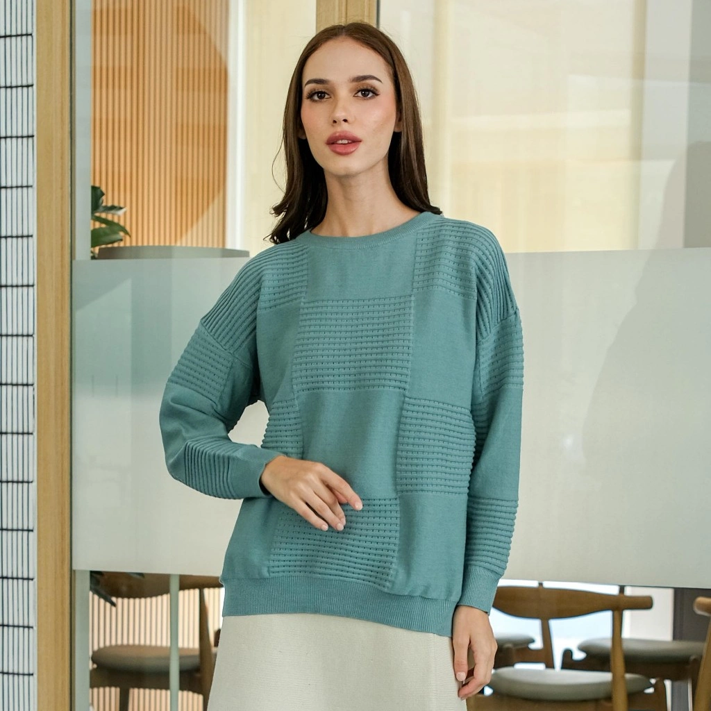 Asiro Mevi Top Knitted Outerwear Pakaian Atasan Wanita