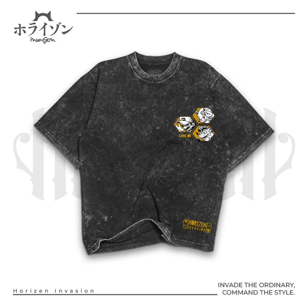 Horizen Invasion Kaos Supersoft Game On Pria Wanita Cotton Combed 24s