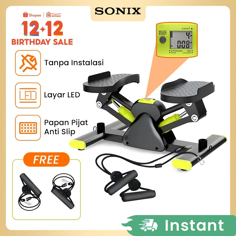 Sonix Mini Side Stepper V-shape Stepper STP02 Alat Fitness Olahraga Air Climber Silent Stepper Climbing Machine Walker Glider Home Fitness Equipment Alat Olahraga Pembakar Kalori Glider Alat Penurun Berat Badan
