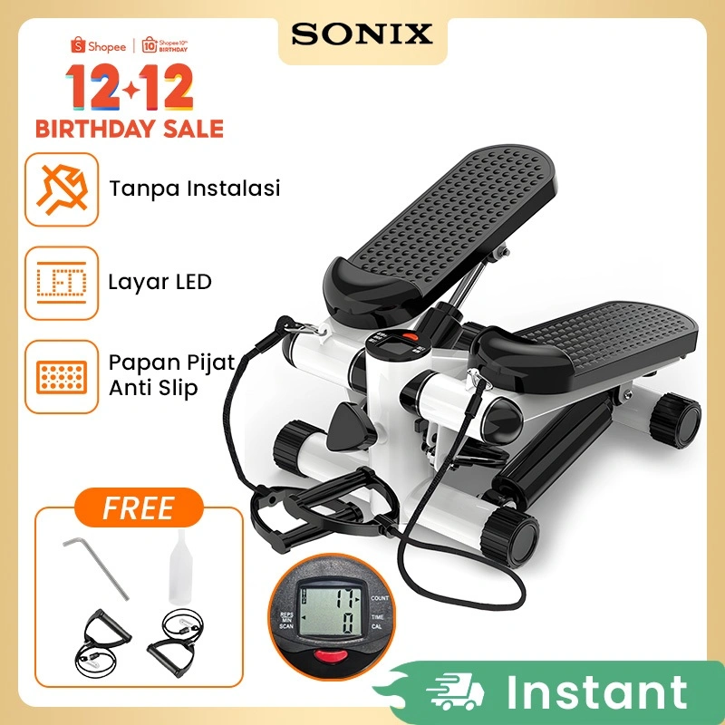 Sonix Mini Stepper STP01 Air Climber Silent Stepper Climbing Machine Walker Glider Home Multifunctional Fitness Equipment Alat Olahraga Pembakar Kalori Glider Alat Penurun Berat Badan