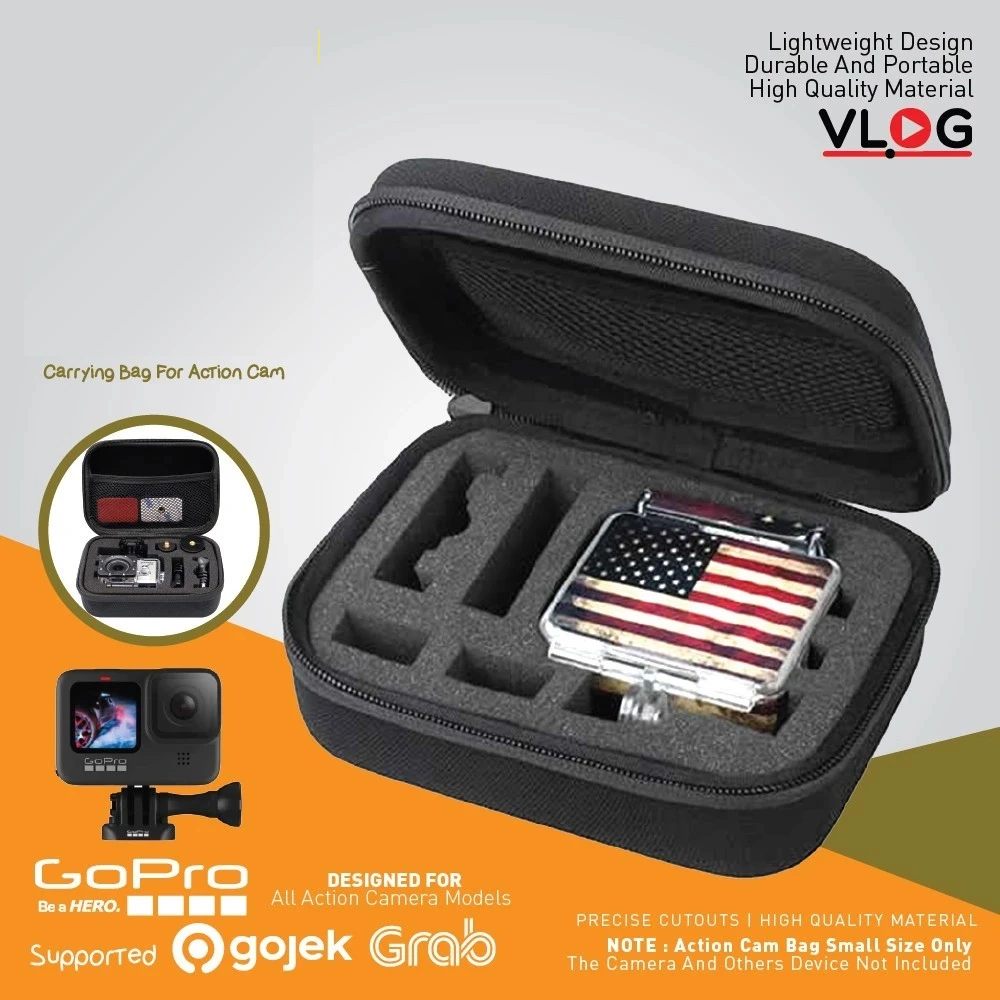 Bag Action Cam Small Size Case Universal Tas Kecil Kamera Aksi untuk DJI Osmo 5 Pro/4/3, Insta360 ACE/PRO/1/2, GoPro, Akaso Camera