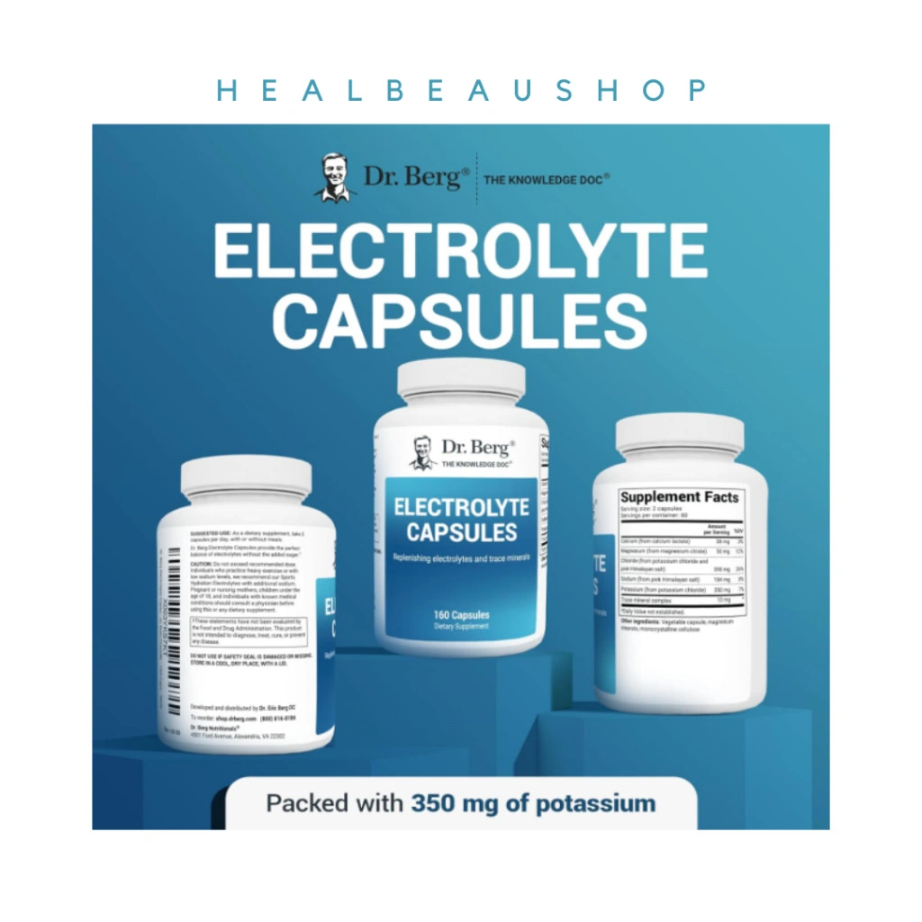 Dr. Berg Electrolytes Capsule Elektrolit Magnesium Kalsium Potasium 160caps