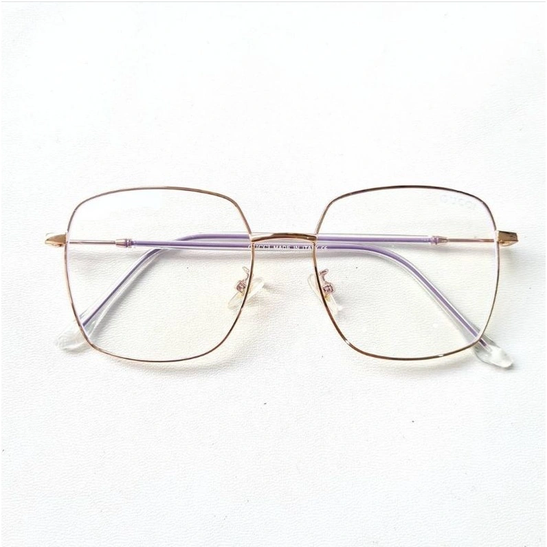 Frame Kacamata Big Square Metal Rosegold