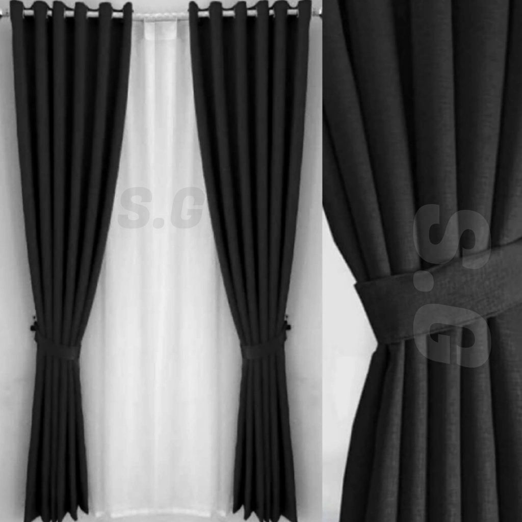 Tirai 18ring tinggi 270/ Gorden blackout minimalis serat polos premium ukuran setandar dan custom