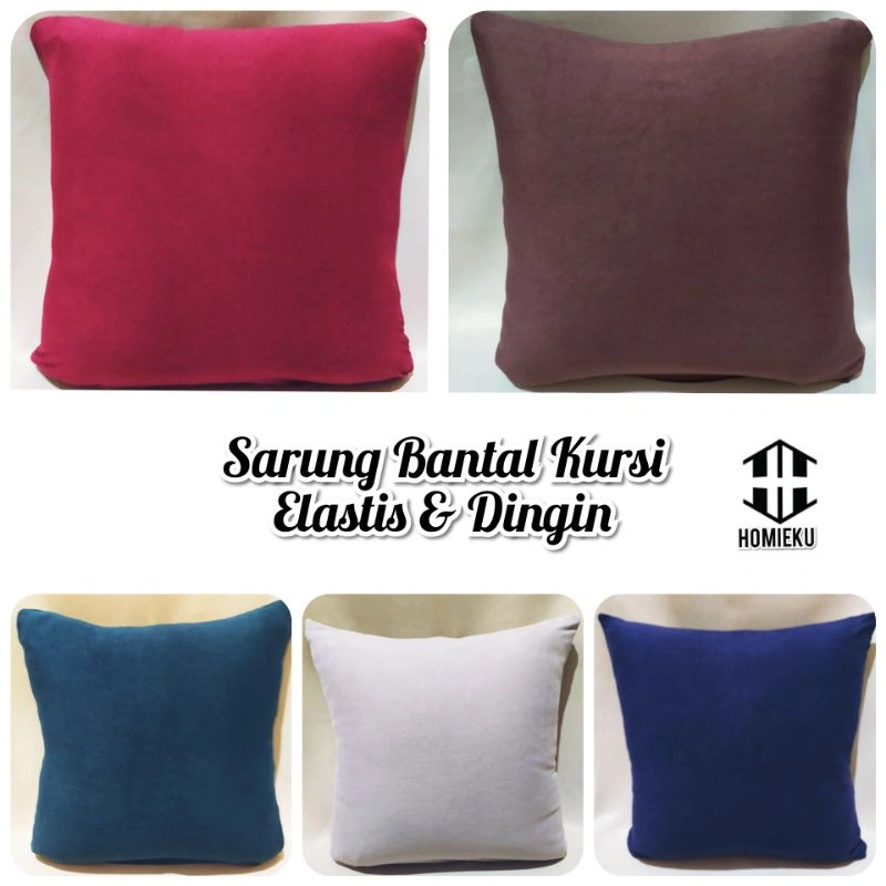 Set Sarung Bantal Kursi Sofa Polos Cotton Katun Spandek Dingin Nyaman di kulit 40x40 45x45x 50x50