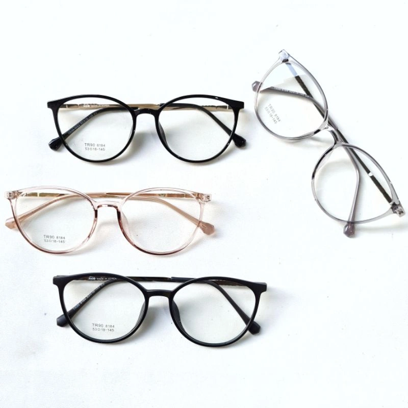 Frame + Lensa Anti Radiasi Kacamata Simple Oval 8184
