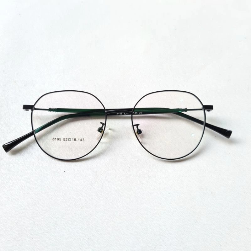 Frame + Lensa Anti Radiasi Kacamata Prisma Oval Metal 8195