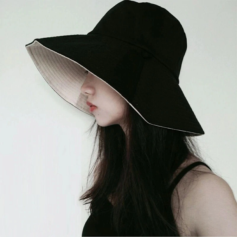 Topi Bucket Wanita Bolak Balik Anti UV Elegan DADDY CHEN Model Korea