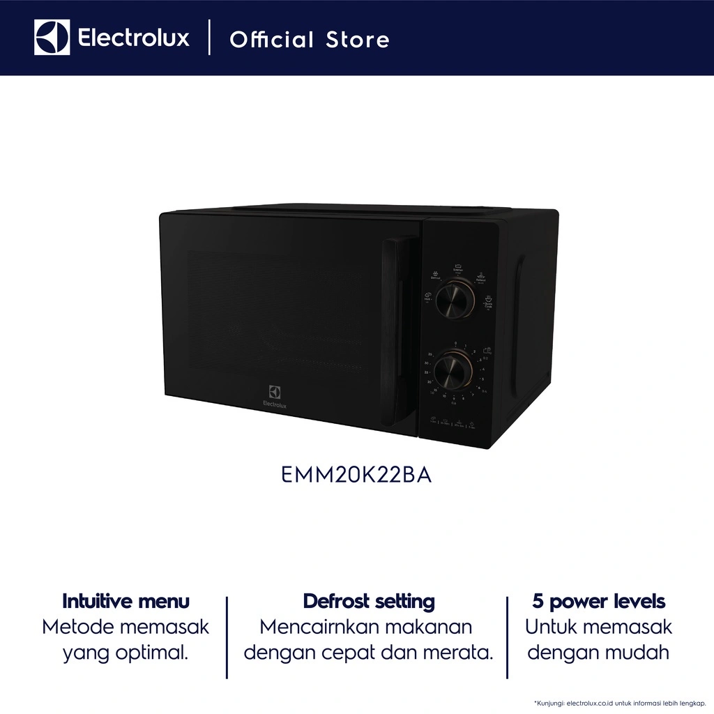 Electrolux EMM20K22BA Microwave oven solo 20 liter LOW WATT / EMM 20K22BA / EMM 20K22 BA