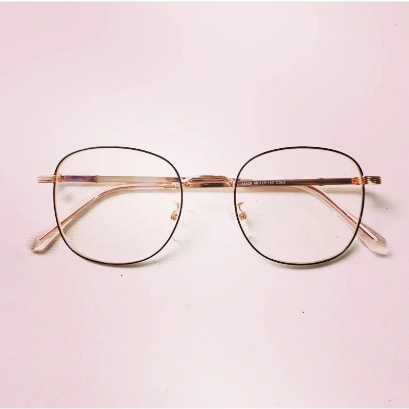 Frame Kacamata + Lensa Anti Radiasi Oval Metal 35029