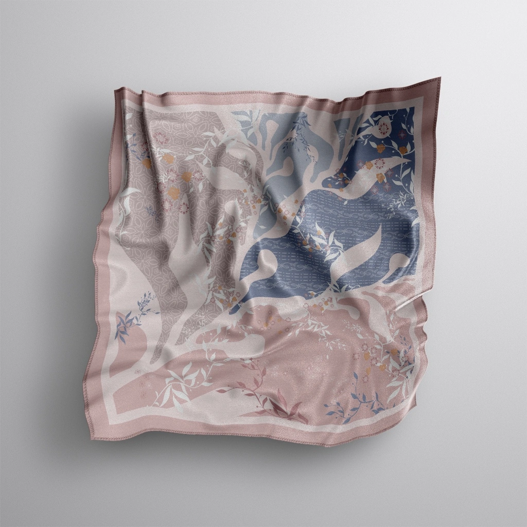 ππππππππ - Hijab Segi Empat Motif ππππ'π 130x130 Flowers Series Voal Sublime Premium