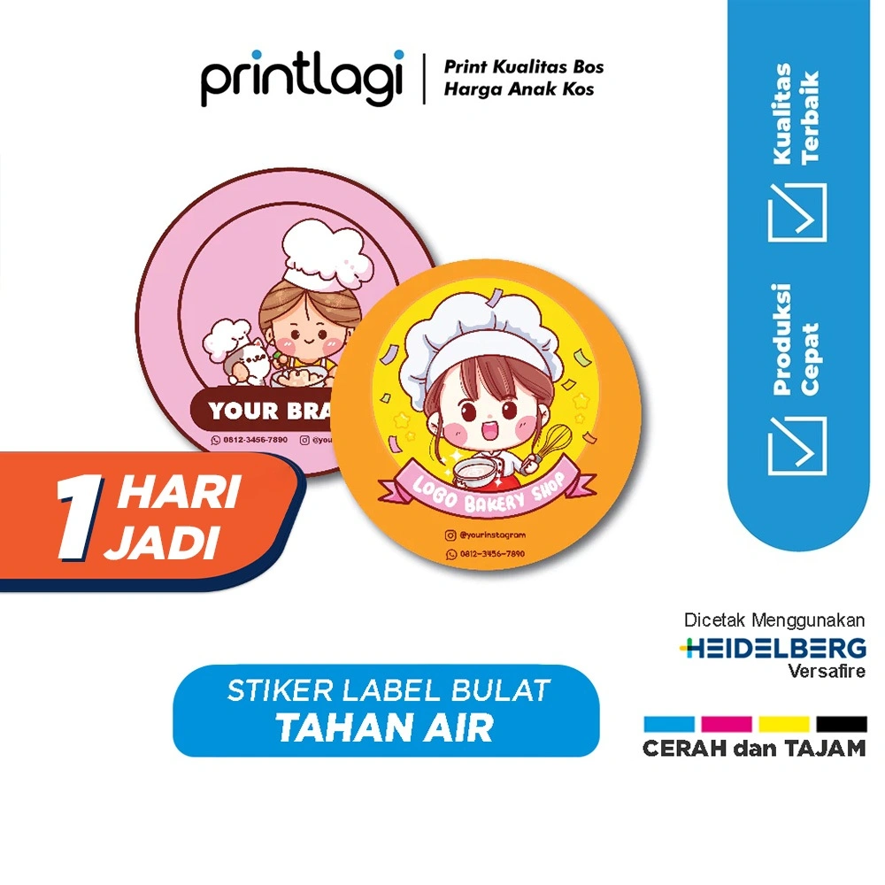 Cetak Stiker Vinyl Sehari Jadi / Stiker Gift / Stiker Wedding / Custom Label Stiker - Same Day