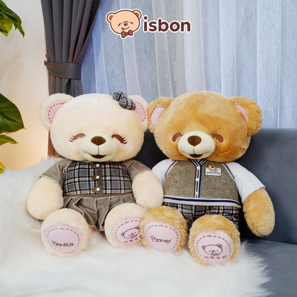 ISTANA BONEKA Beruang Boney Bonita Seragam GREY Baju Sekolah School Day Bahan Premium Cocok Untuk Hadiah Mainan Anak