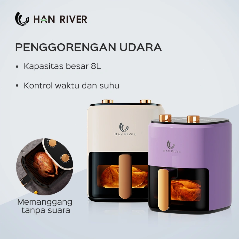 HAN RIVER Air Fryer HRAF02 Kapasitas tinggi 8L Penggorengan pintar multifungsi 650w