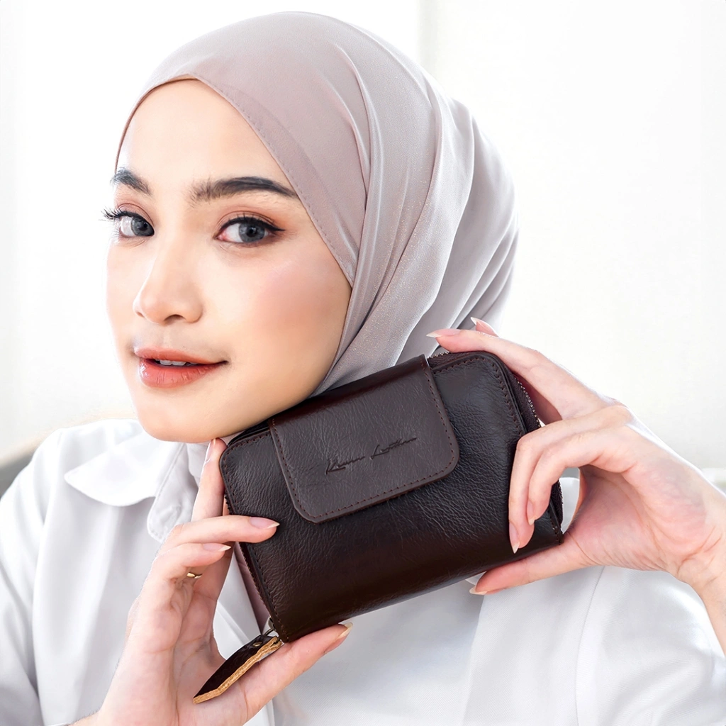 Kenes Leather Dompet Kartu Wanita Kulit Asli MINI MOM - Free Gravir Nama