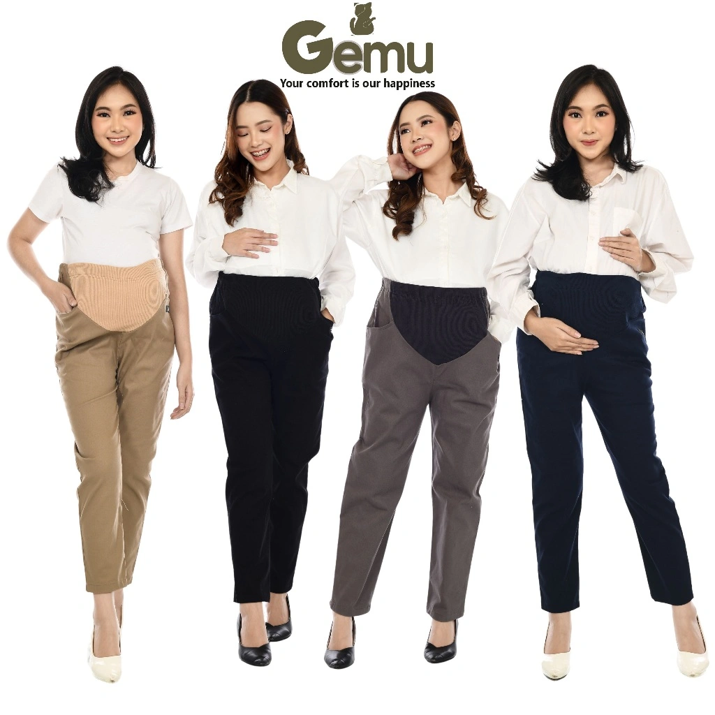 GEMU Celan Hamil Kerja Kantor Maternity Pants Office Adjustable Jumbo Premium