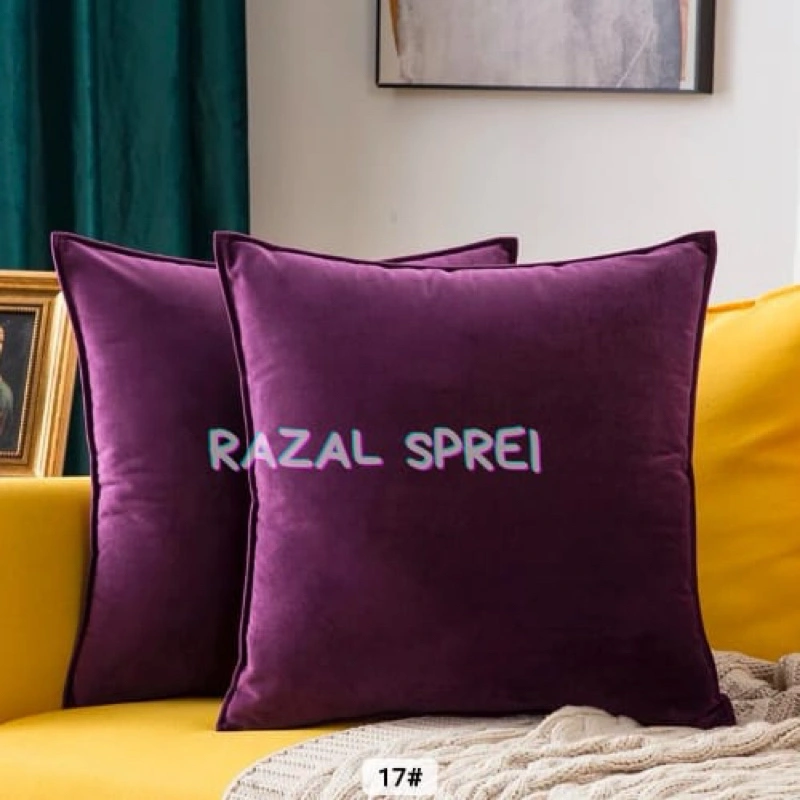 Razal - Sarung Bantal Sofa Suede Premium 30x30 40x40 45x45 50x50 60x60 - 10+ Warna Full Colour