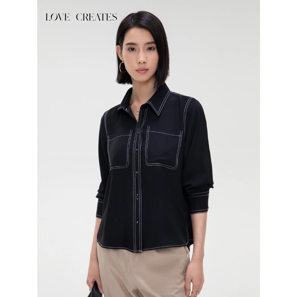 Love Creates Shirt Longsleeve Kemeja Kantor Wanita Lengan Panjang Atasan(CY004)