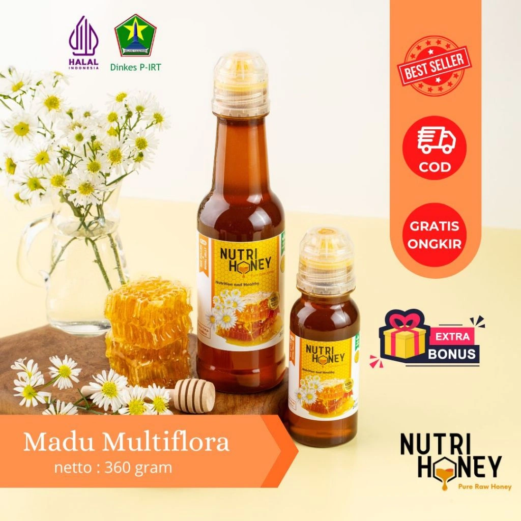 Nutri Honey Madu Asli 100% Tanpa Campuran Raw Honey - Royal Jelly