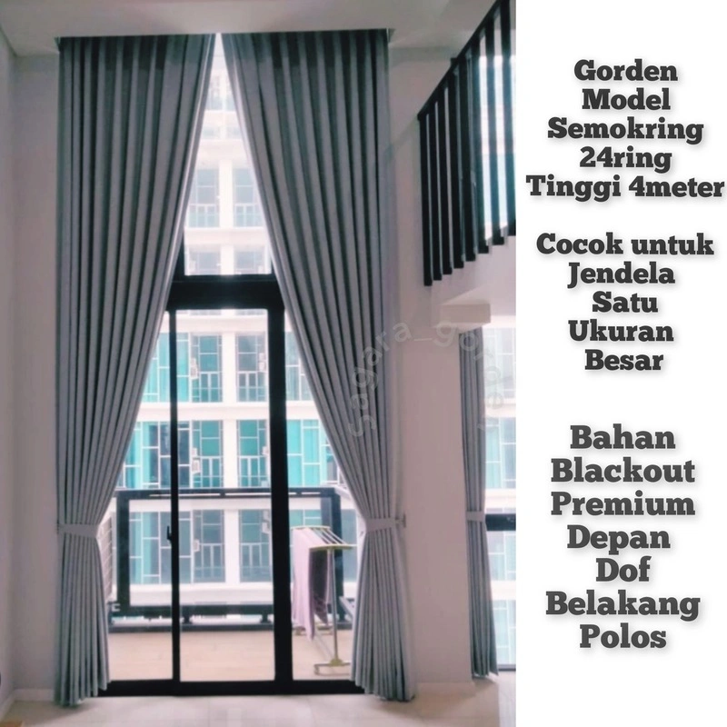 Gorden Jendela Tinggi 4meter Lebar 270cm Model Semokring Tirai Pintu Minimalis