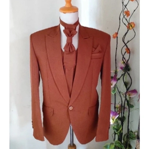 Setelan 3in1 Jas Celana Rompi Terracota - Matjar Najah