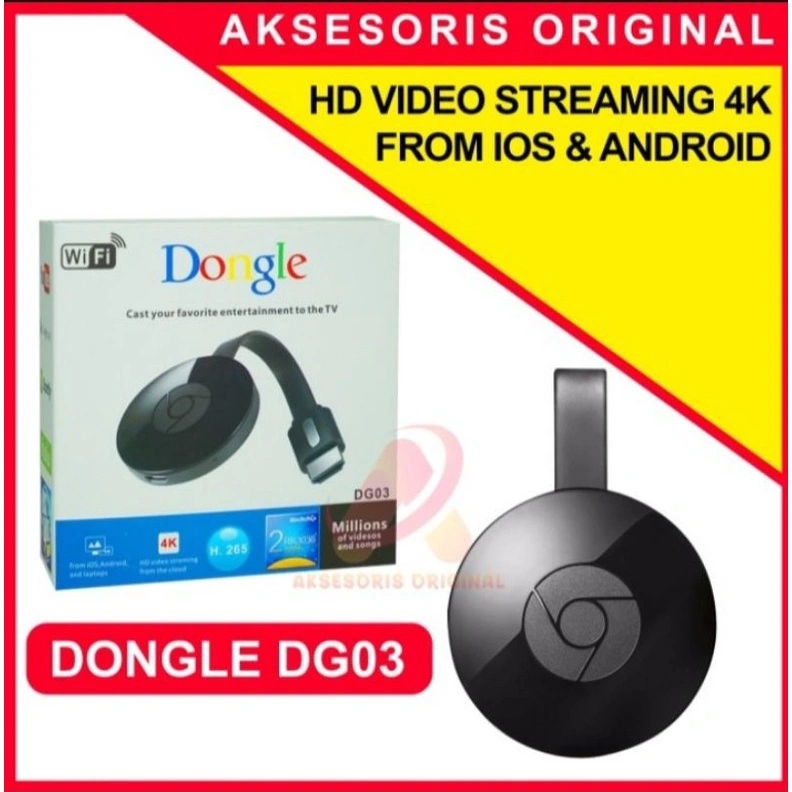 Dongle HDMI TV Tipe DG03 HDMI Dongle TV 4K DG03 /M4+/M2+ Anycast Super jelas