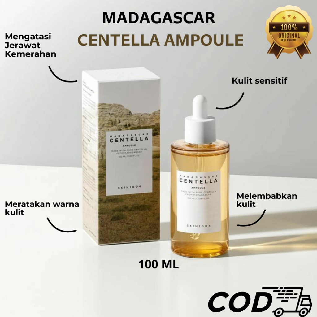 CENTELLA AMPOULE 100ML - SKIN1004 Madagascar / Centella Asiatica Ampoule Serum Original / Madagascar Centella Asitica 100 / Skin1004 Brightening Ampoule / Skin1004 Toner / Serum Jerawat dan Bruntusan / Kulit Sensitif / Acne Skin / Serum Korea Glowing