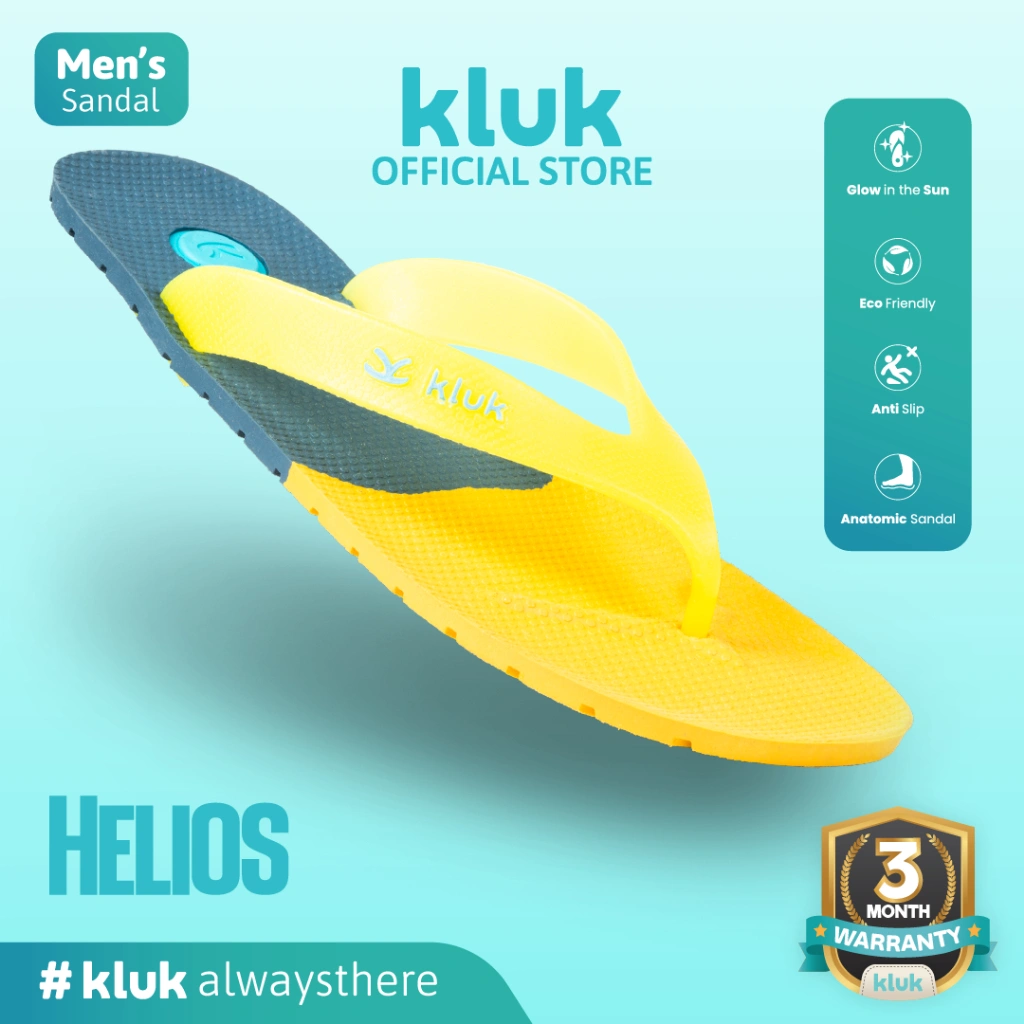 KLUK Sandal Jepit Pria - Helios Due Cama YellowTosca - Anatomic Premium Sandal [Glow in the Sun]