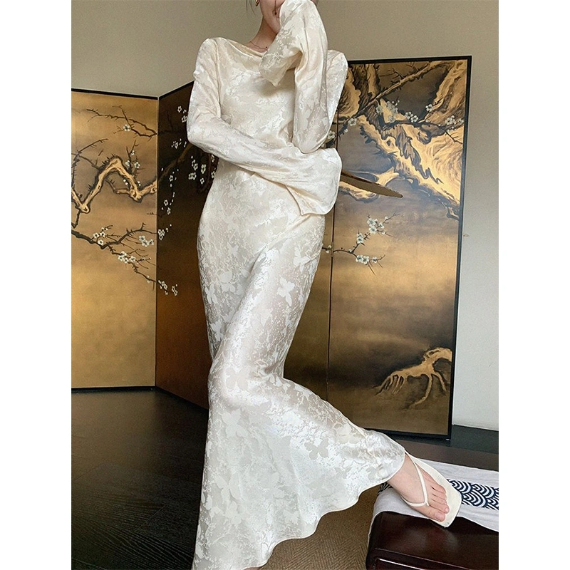 Gaun Formal Satin Berkilau – Baju Elegan Wanita Look Premium - dress korea dress pesta dress wanita elegan K055