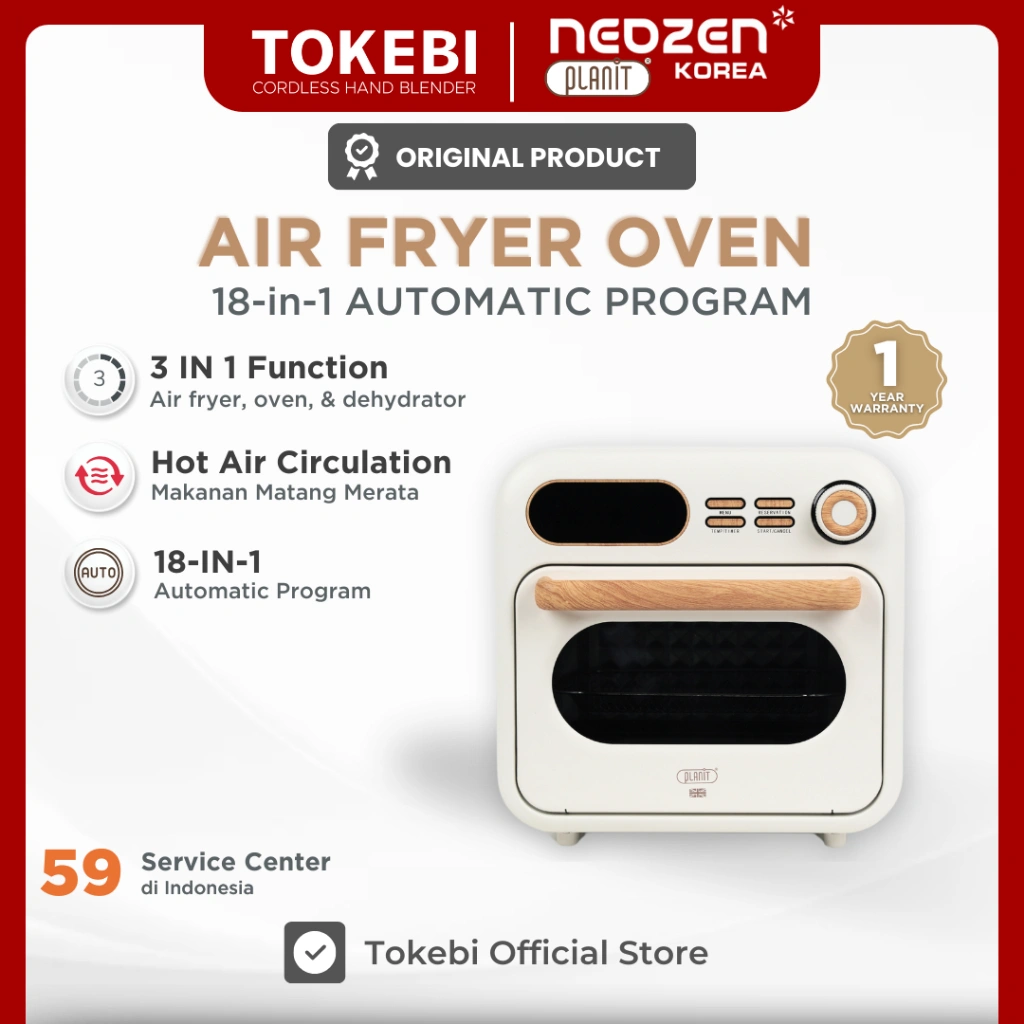 NEOZEN x PLANIT DIGITAL AIR FRYER OVEN 16L - AIR FRYER MULTIFUNGSI SERBAGUNA LOW WATT 18in1