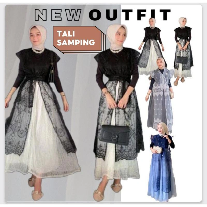 Outer Tunik  Brokat Dewasa/Outer Tunik Clara long vest Kondangan Bridesmaids Wisuda/Outfit kekinian