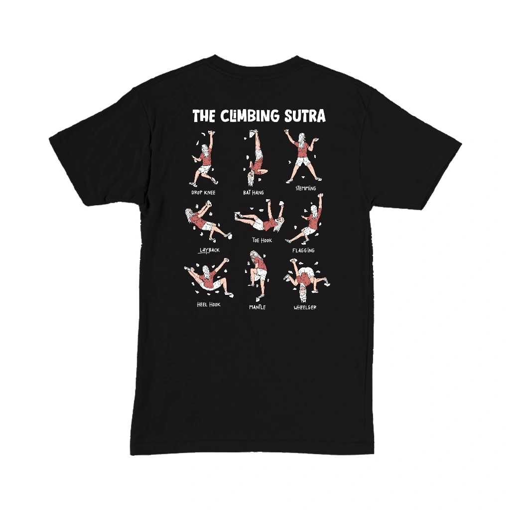 Wheelger The Climbing Sutra Tshirt - Black (KAOS GUNUNG)