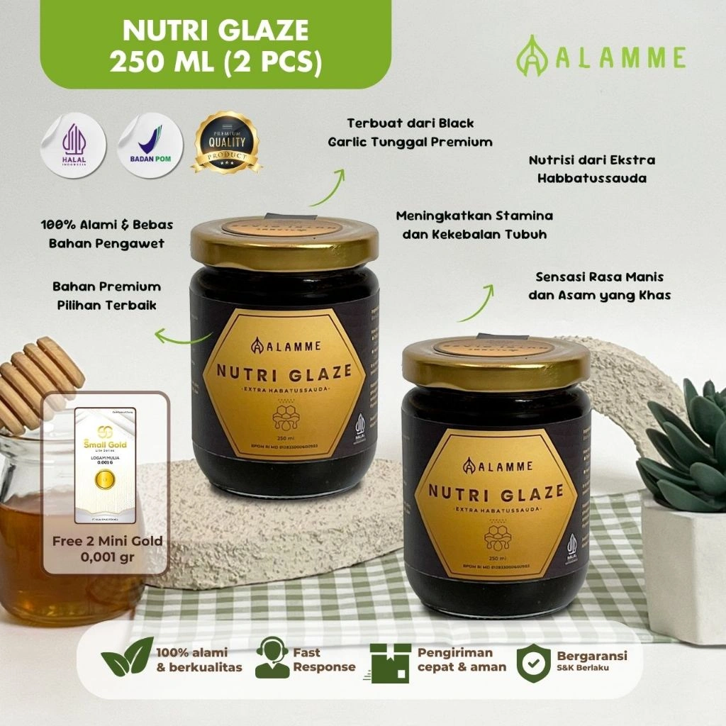 Alamme - Paket Bundling Alamme Nutri Glaze 250ml 2 Pcs Suplemen Herbal Alami Ekstra Habbatussauda