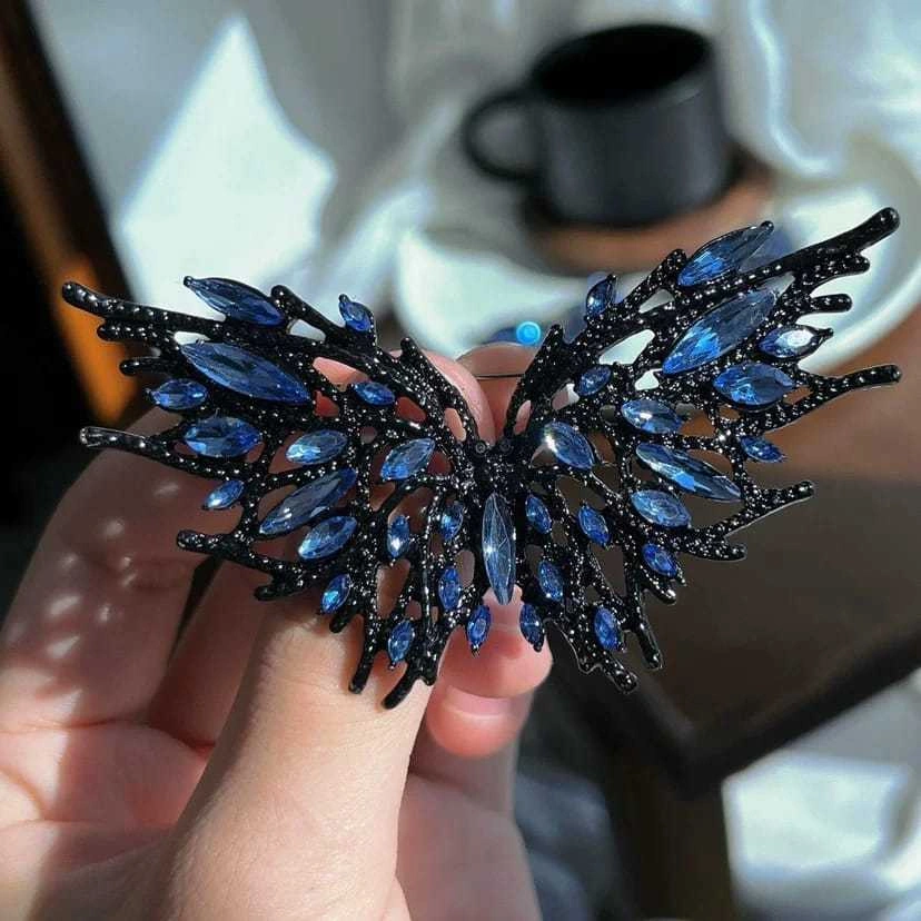 Bros Kupu Kupu Mystic Blue Wing / Brooch Hijab / Bross Aksesoris Pakaian & Tas