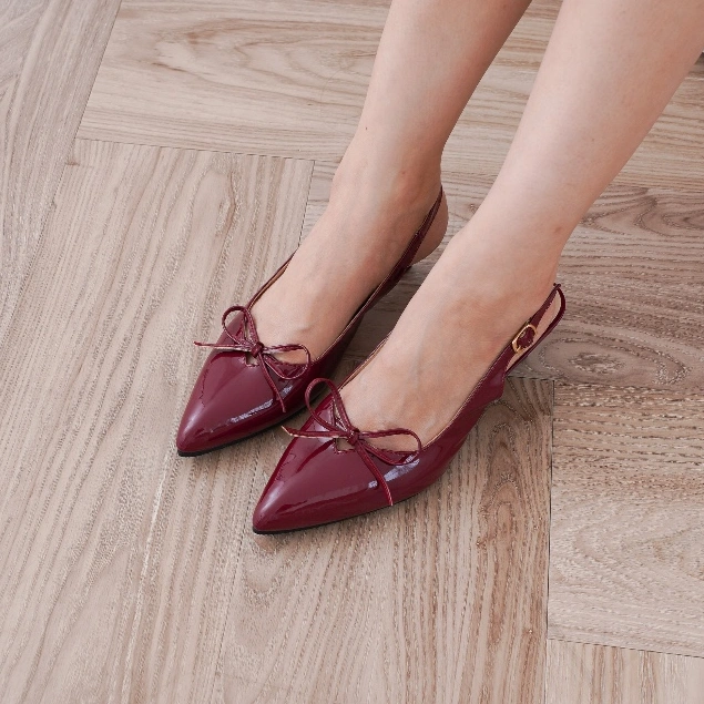 La Vita E Bella Lily Women Slingback Shoes Hak 5 cm Pointed Kitten Heels Sandal Wanita [LV 5504]