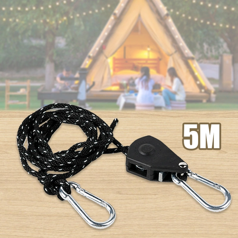 5M Katrol Tali Guyline Stopper Buckle Carabiner Tali Katrol Guyline Pulley Adjustable Untuk Flysheet Tenda Guyline Stopper Buckle