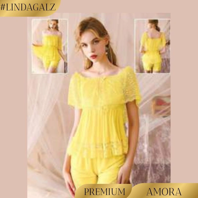 LindaGalz AMORA Sexy Lingerie Big Size Jumbo 1593 Baju Tidur Wanita Dinas Malam Lingerie Premium Baju Haram Sexy REALPICT 100%