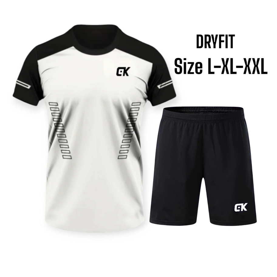 SETELAN KAOS OLAHRAGA GYM UNISEX IMPORT DRY FIT BAJU BADMINTON JOGGING FUTSAL TENIS LARI TAKRAW DLL DEWASA SIZE L-XL-XXL