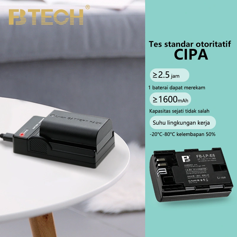 FB Kamera Digital Baterai LP-E6 Cocok untuk Kamera Canon EOS R5 R6 5D4 6D 5D3 60D 70D 80D 5D mark II 6D 7D 8DMicro DSLR