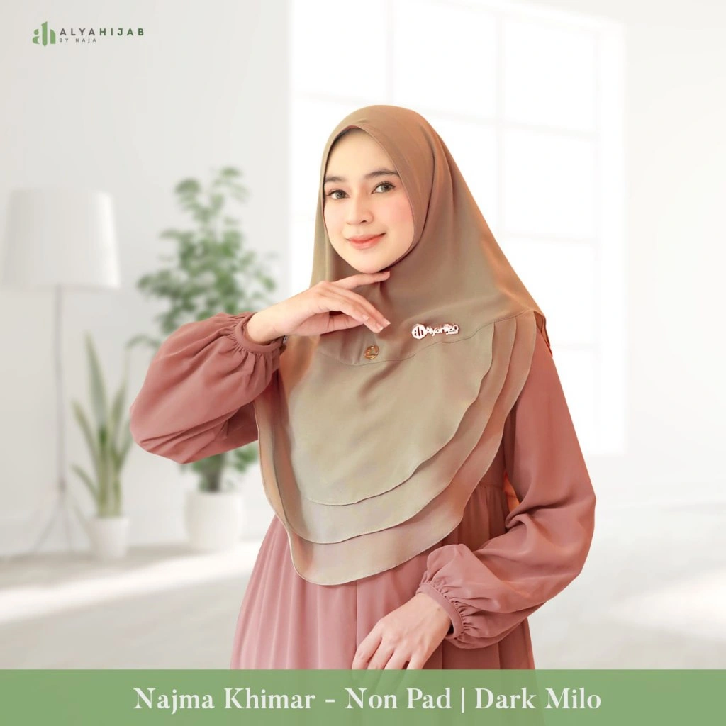 ALYAHIJAB - Najma Khimar | Tersedia PAD, SOFTPAD, dan NONPAD | Khimar Instan Babydoll 2 layer