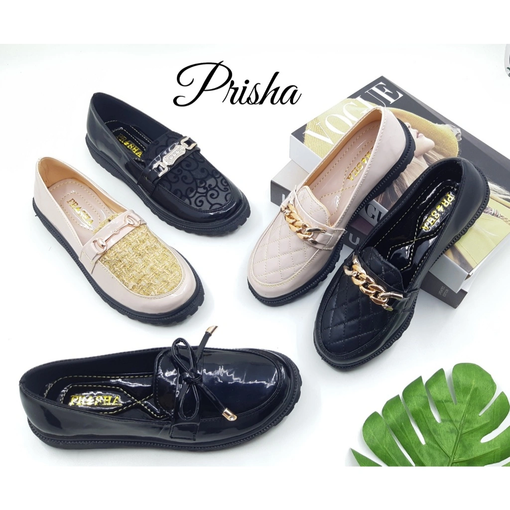 PRISHA Sepatu Loafers Flat Shoes Wanita Korea Terbaru Sepatu Docmart Wanita