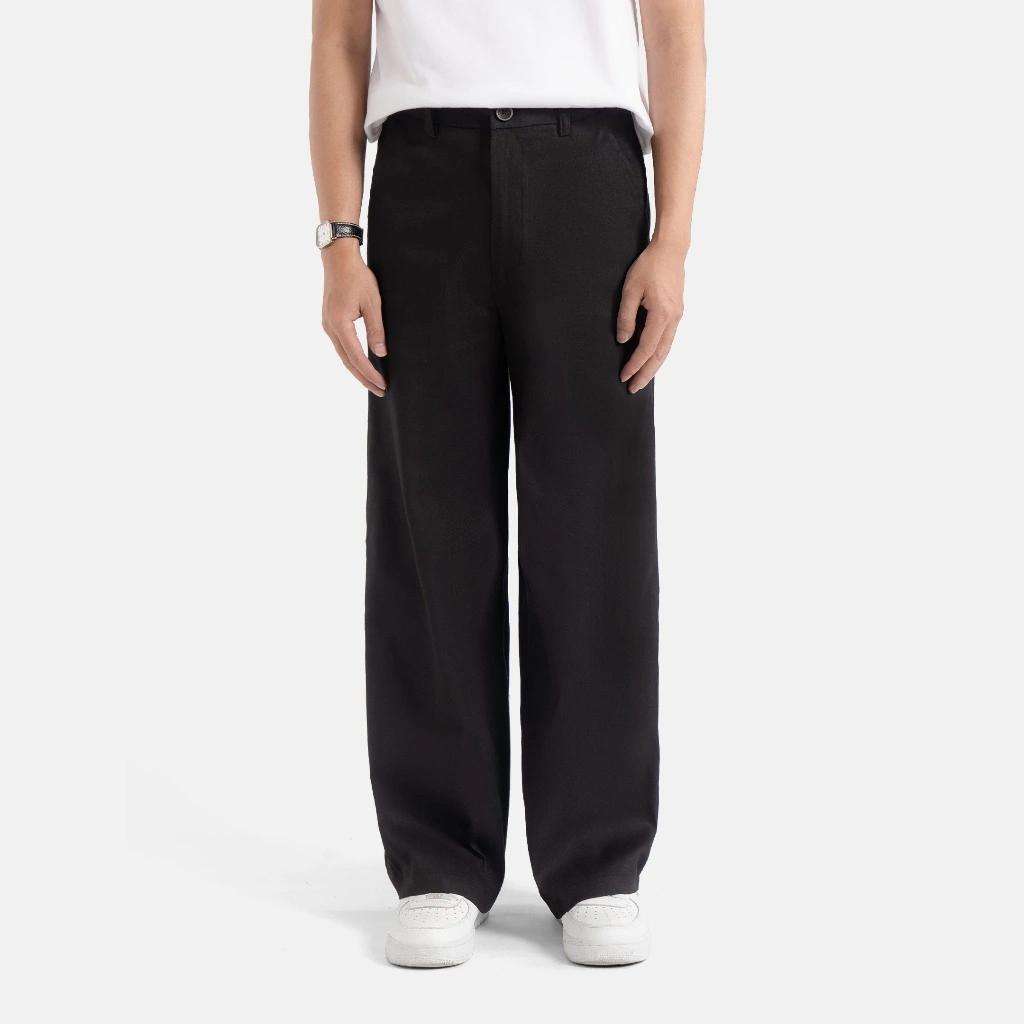 Kasual Celana Black Chino Wide Pant