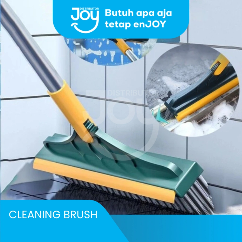 (JOY)  Sikat Dorong lantai 2 in 1 / Alat Wiper Pembersih kaca Sikat Gagang panjang Kamar Mandi
