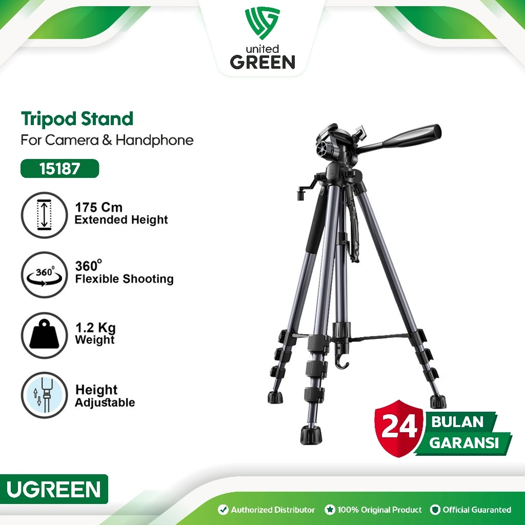 UGREEN Tripod Kamera Monopod Portable Full Aluminium Alloy Tripod Kamera Mirrorless Dslr 15187