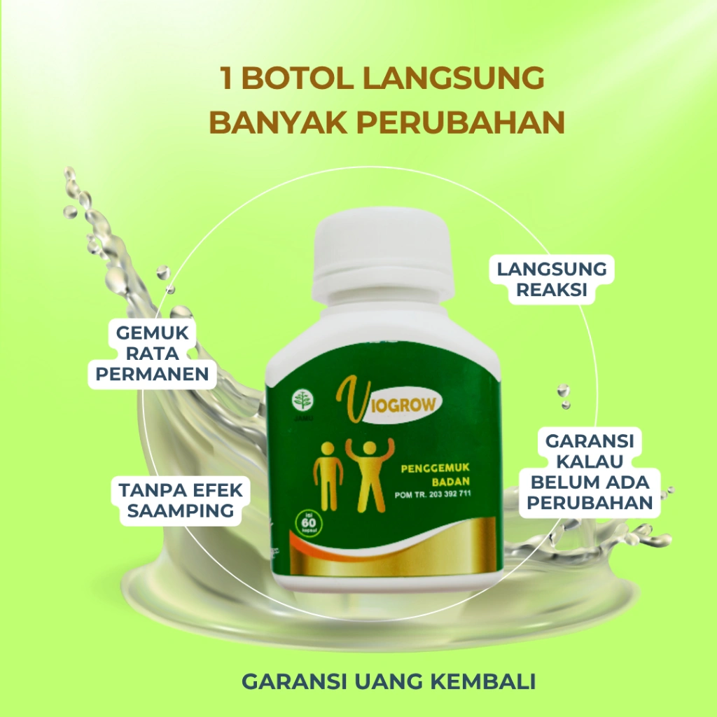 Penambah Nafsu makan Viogrow Obat gemuk Permanen Penggemuk badan herbal alami serta Berat badan bikin cepat gemuk Penambah nafsu makan anak dan dewasa pria dan wanita ubat gemuk permanen Bpom gemuk farmasi Multivitamin Herbal Suplemen