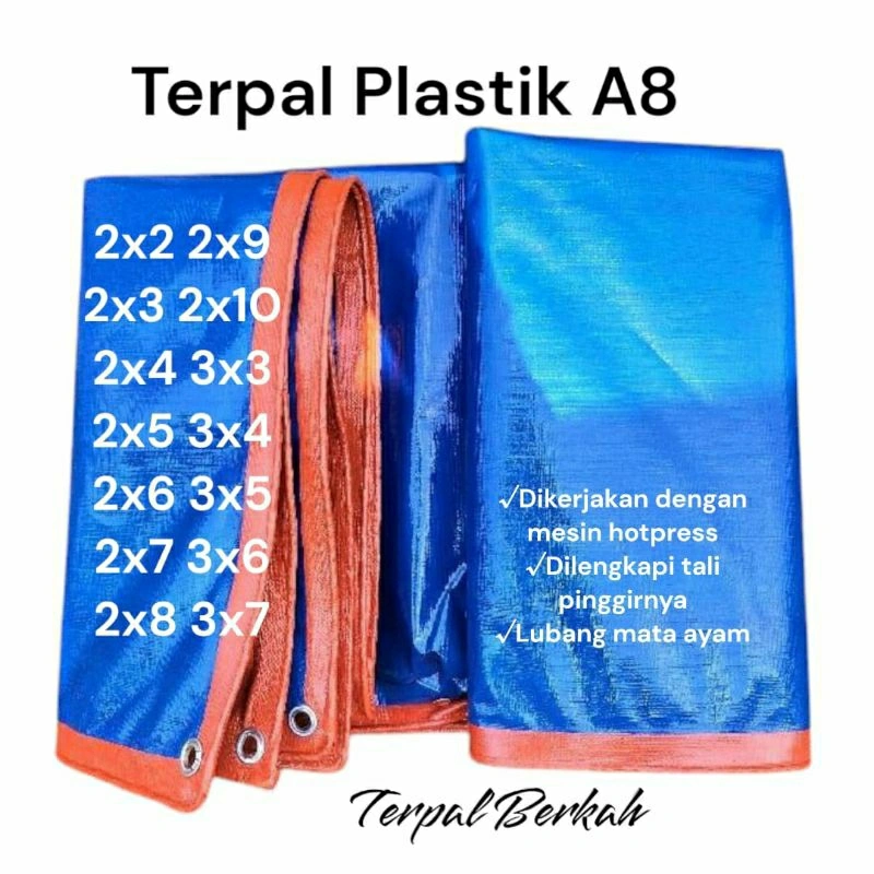 TERPAL PLASTIK LEMBARAN TYPE A8 BERBAGAI UKURAN