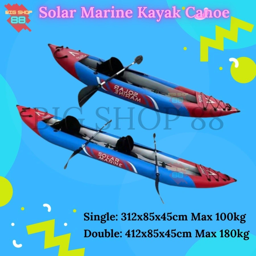 SOLAR MARINE PERAHU KARET KAYAK KANO CANOE SINGLE DOUBLE 1ORANG 2ORANG KAPAL INFLATABLE KAYAK CANOE BOAT