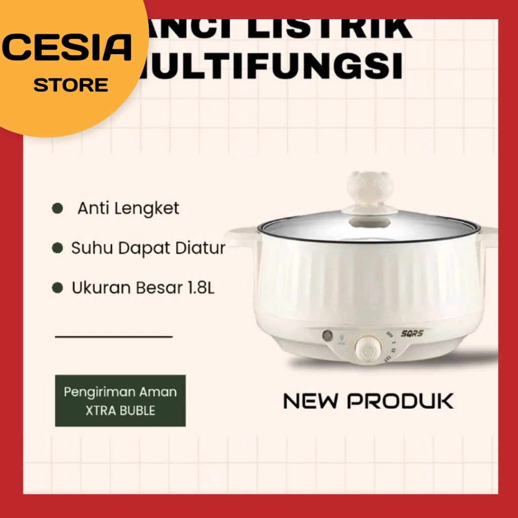 [ CS ] Panci listrik serbaguna 1.8L anti lengket Elektrik Wajan Listrik / Elektrik Cooker Multifungsi